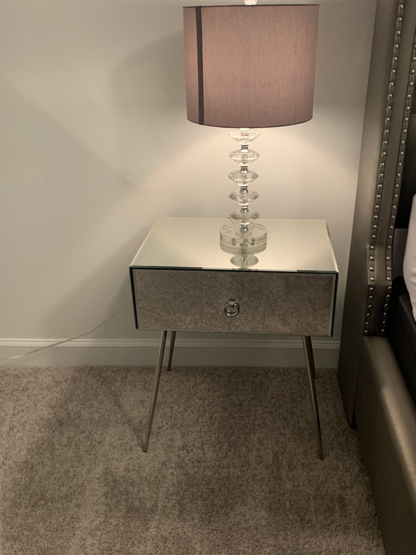 Mirror End Tables and Lamps