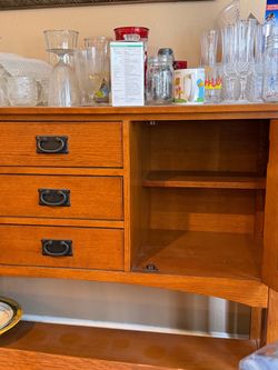 Dining table with 4 chairs and buffet table
