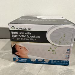 Homewerks 110 CFM White Bluetooth Bathroom Exhaust Fan with Speakers 713016BT