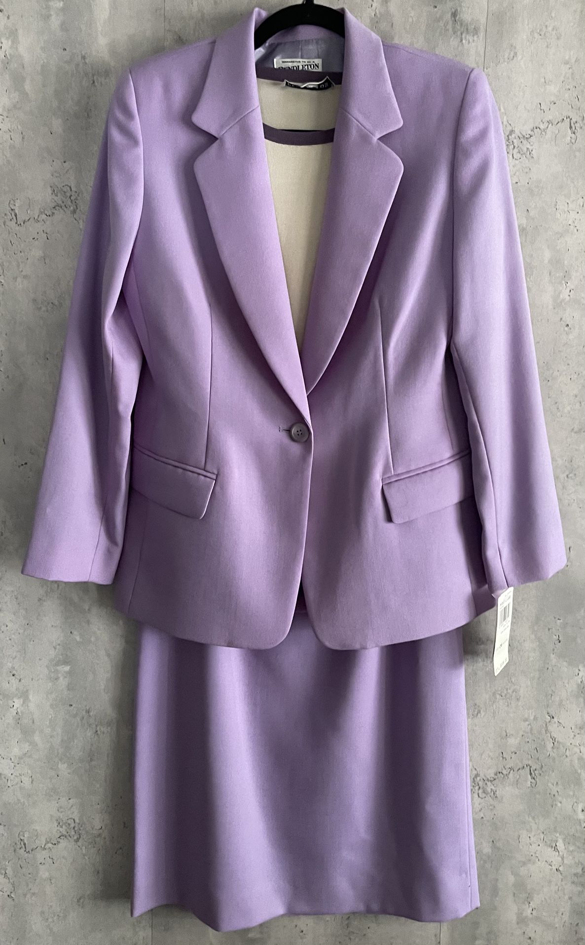 NWT Vintage Pendleton Lavender 100% Virgin Wool Skirt Suit w/Top Sz 6 USA