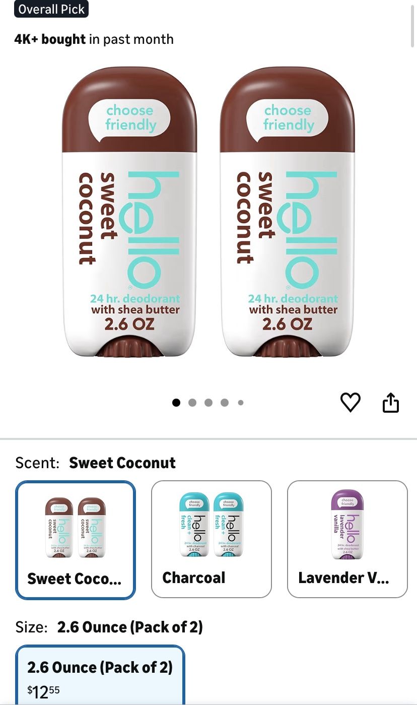 Hello Sweet Coconut Deodorant