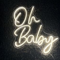 Baby Shower Led Sign And Wood Tray