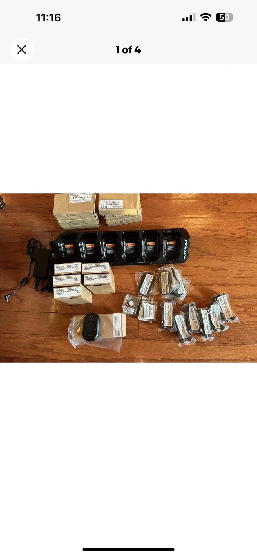 6 NEW MOTOROLA CLP1040 UHF RADIOS With multi charger+OEM Headsets+WARRANTY