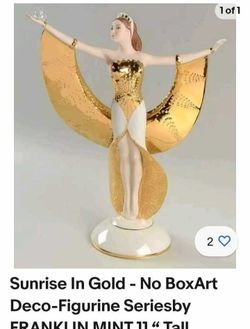 Franklin Mint Sunrise In Gold Art Deco 11" Figurine 