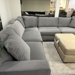 Furniture- 3 Pc Velvet Fabric Sectional- Maristtin