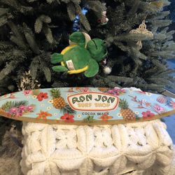 26.25 Inch Ron Jon Surfboard And Plush Turtle - Beach Decor