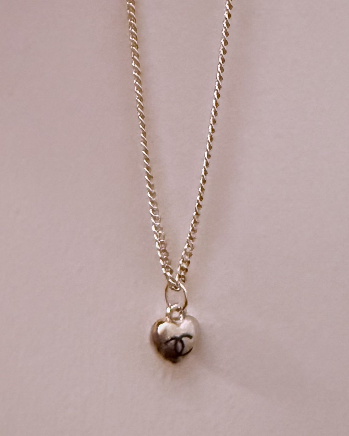Gold & Black ↄc French Designer Heart Necklace Charm On Chain 