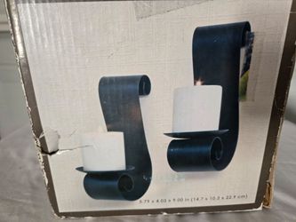 Black Metal Wall Candle Holder Set of 2