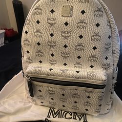 White Mcm Backpack 