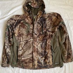 Gander Mountain Women's Camouflage Waterproof Hooded Jacket Full Zip Pockets L
