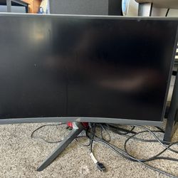 asus curved monitor with pc tower