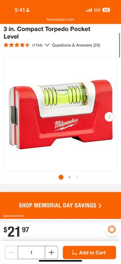 Milwaukee 3 in. Compact Torpedo Pocket Level