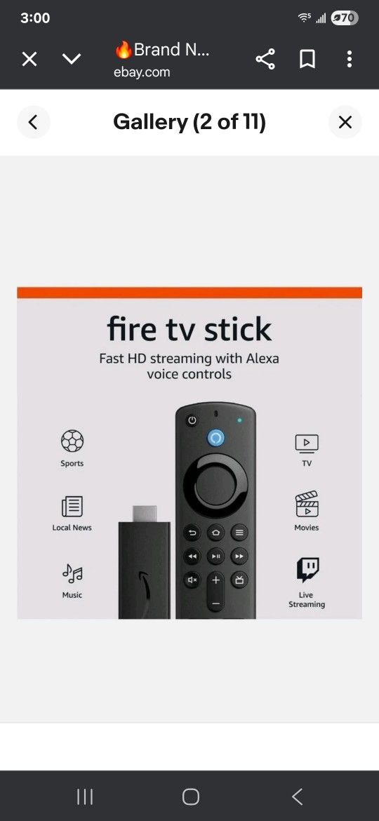 Fire TV Stick with Alexa Voice Remote 