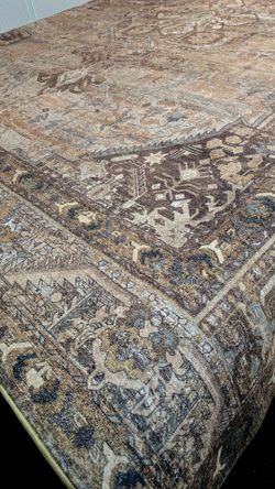 Wondrg 8x10 Brown Washable Vintage Area Rug,non Slip Washable foldable