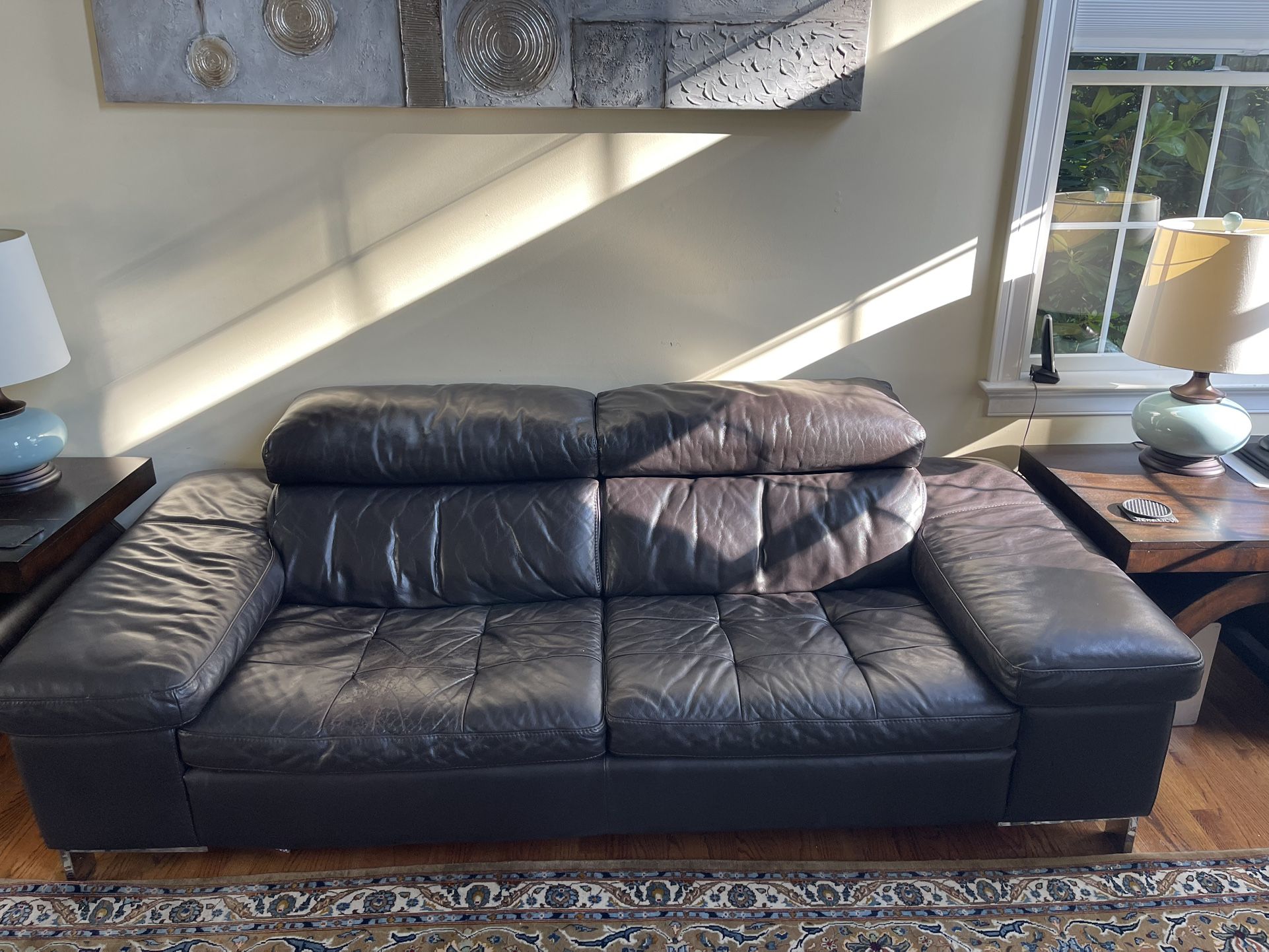 Real Leather Sofa, Loveseat And Chair