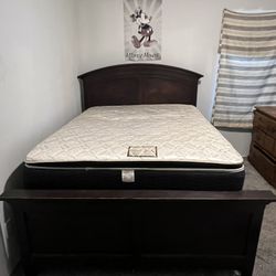 Queen Bed , frame Box And Mattress 