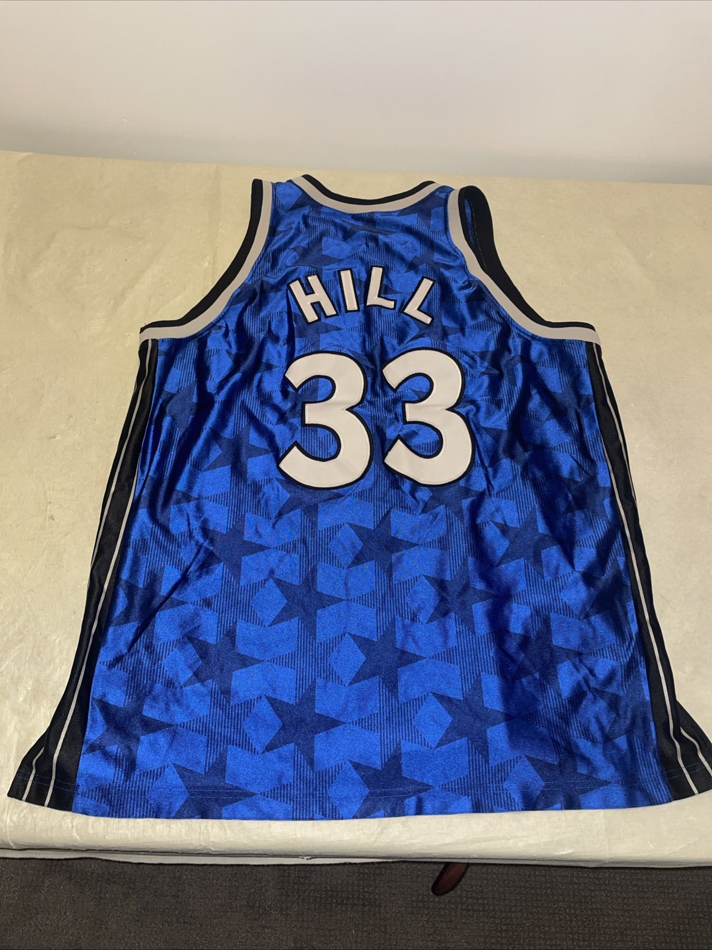 AUTHENTIC Grant Hill Champion JERSEY Mens 52 Euc Orlando Magic Blue Sewn Vintage