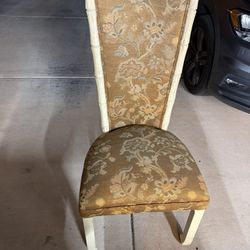 Bamboo Style Upholstered High Back Chair