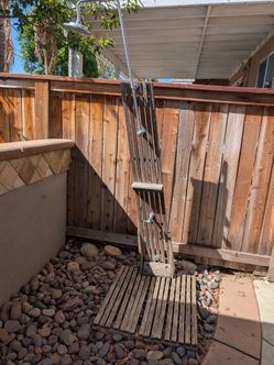 FREE OUTDOOR SHOWER AND SCRAP METAL