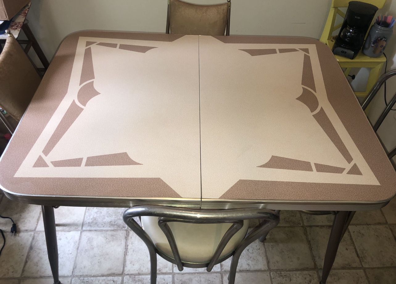 Retro Formica & Chrome Dining Room Table Only- Can Deliver! 