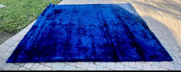 Royal Blue Furry Rug