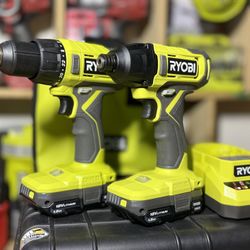 RYOBI ONE+ 18V Cordless 2-Tool Combo Kit with Drill/Driver, Impact Driver, (2) 1.5 Ah Batteries, and Charger