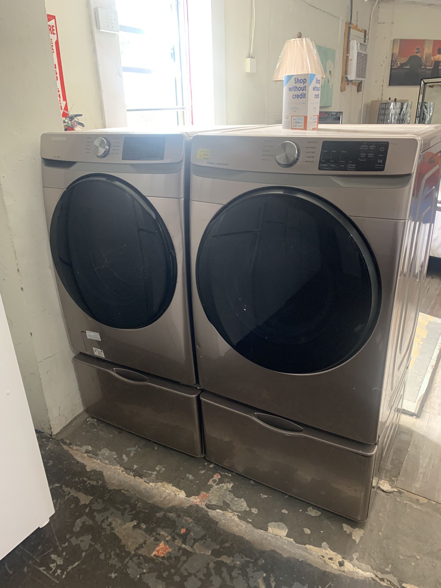 Samsung Gold FrontLoad Washer Dryer Set 
