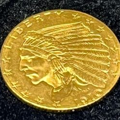 1910 Indian Head Gold Coin 