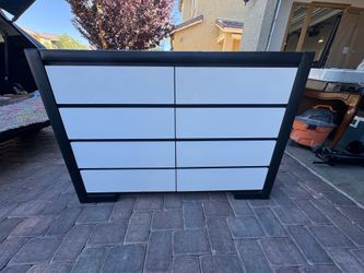 Dresser with leather finished