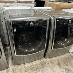 LG Signature series washer and dryer set MEGA capacity dryer is gas