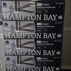 Hampton Bay Scenic 52 in. Integrated LED Indoor Brushed Nickel Hugger Ceiling Fan with Reversible Motor & Reversible Blades Included