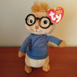 2012 TY BEANIE BABY SIMON CHIPMUNK FROM ALVIN AND THE CHIPMUNKS THE SQUEAKQUEL MOVIE W/TAG