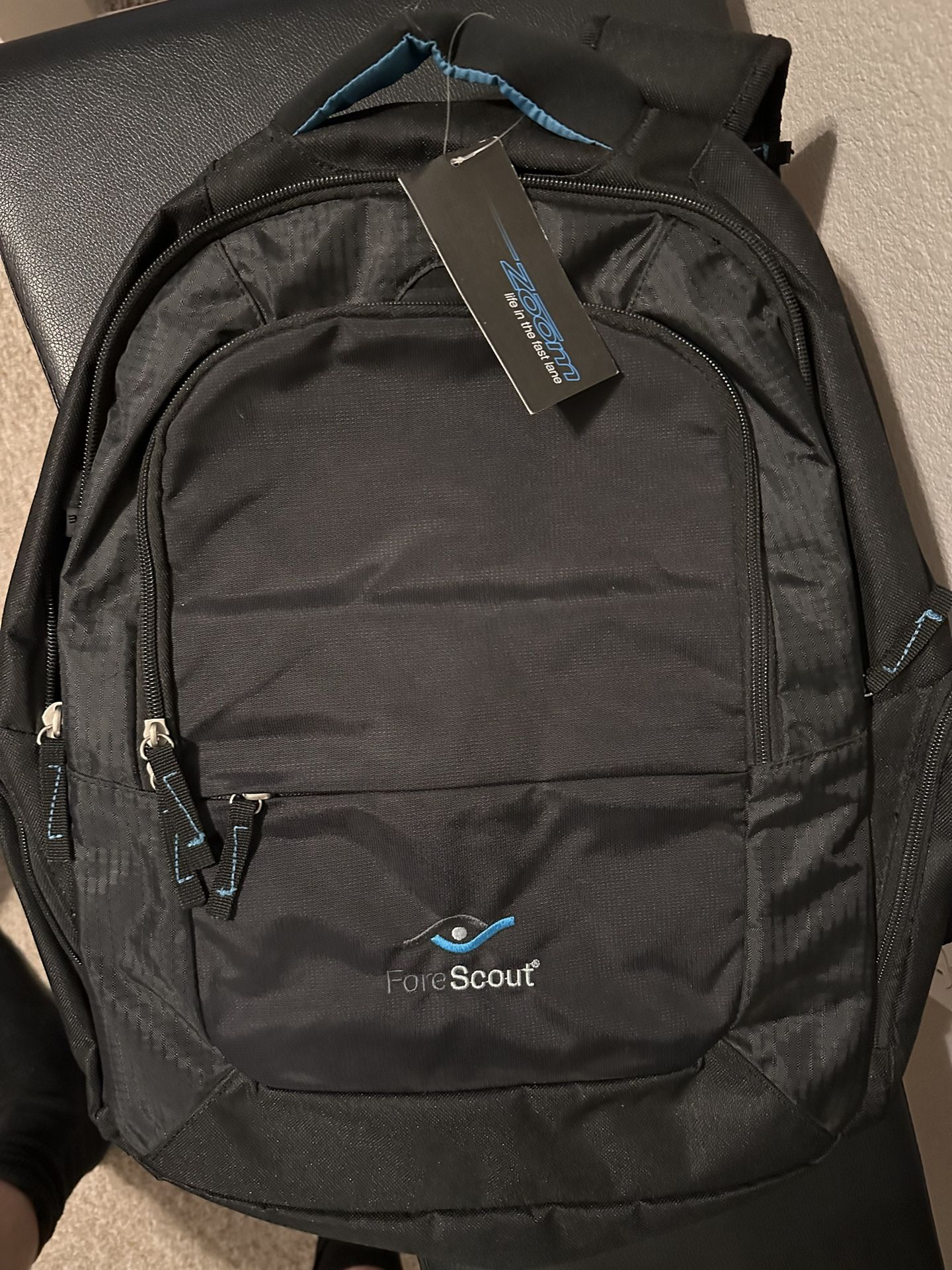 Zoom Checkpoint-Friendly Laptop Computer Backpack Bag Black 