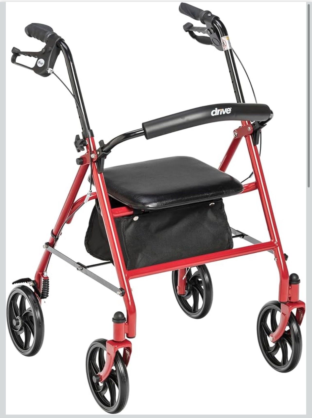 Drive Rollator Walker with Seat & Brakes – Red