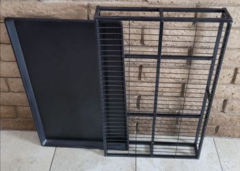 Dog Potty Tray Toilet - Metal Elevated Pee Pad Holder with Tray Drawer