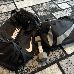 Nike Duffel Bag + 10lb Dumbbell 