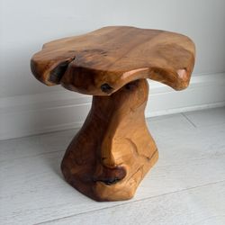 Solid Wood Live Edge Stool/ Rustic Side Table ( Natural Root Style )