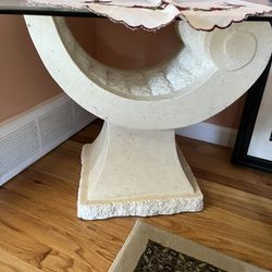 4 Tables - Seashell Beach Glass Top Side Table Coffee Table 