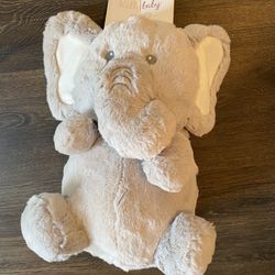 NWT Kelly Baby Sitting Gray Elephant Rattle 11" Plush Lovey Crinkle Ears Toy