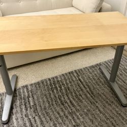DESK-Ikea Galant- Birch wood (maple colored)/Gray Metal