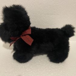 Scottish Terrier Dog Black Plush Stuffed Animal 1989 Vintage 12”