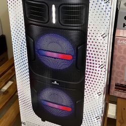 NEW RUMBLE 12 MaxPower portable Bluetooth speaker Dual 12" Woofers Karaoke, mic
