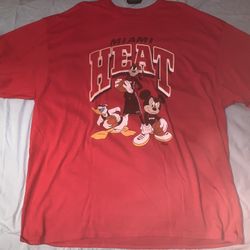 Junk Food Miami Heat Disney Red Shirt; Men’s 2XL