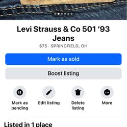 501  ‘93 Levi Jeans