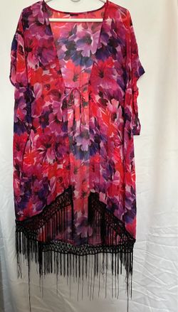 Floral Kimono W/ Fringes