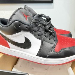 SZ 11 Jordan 1 Low "White/Black/Varsity Red" Men's Shoe