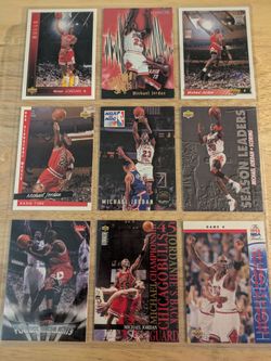 Michael Jordan 9 card lot nba basketball trading cards