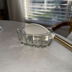 Princess House crystal spoon rest/silverware holder
