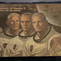 Vintage Apollo 11 Astronauts “ First On The Moon” Portrait 