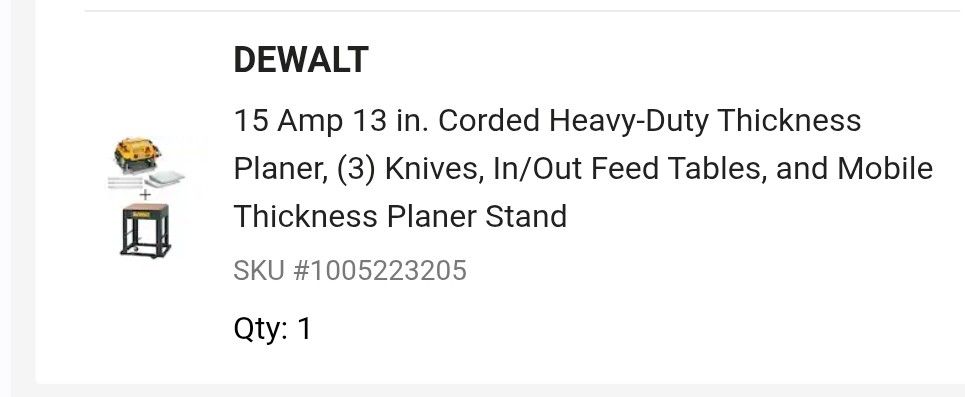 Brand New DeWalt 13" Thickness Planer With Stand,Financing Available 